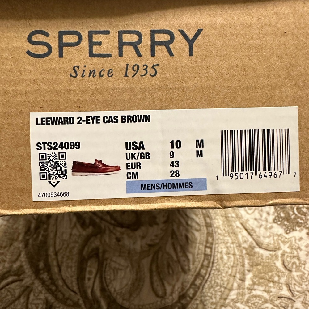 Men’s Sperry Leeward 2-Eye Cas Brown.